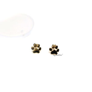 Briseis- gold plated cute dog paw stud earrings