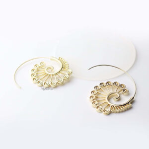 Dike- gold plated spiral ethnic pattern earrings - My Roial Ears LTD