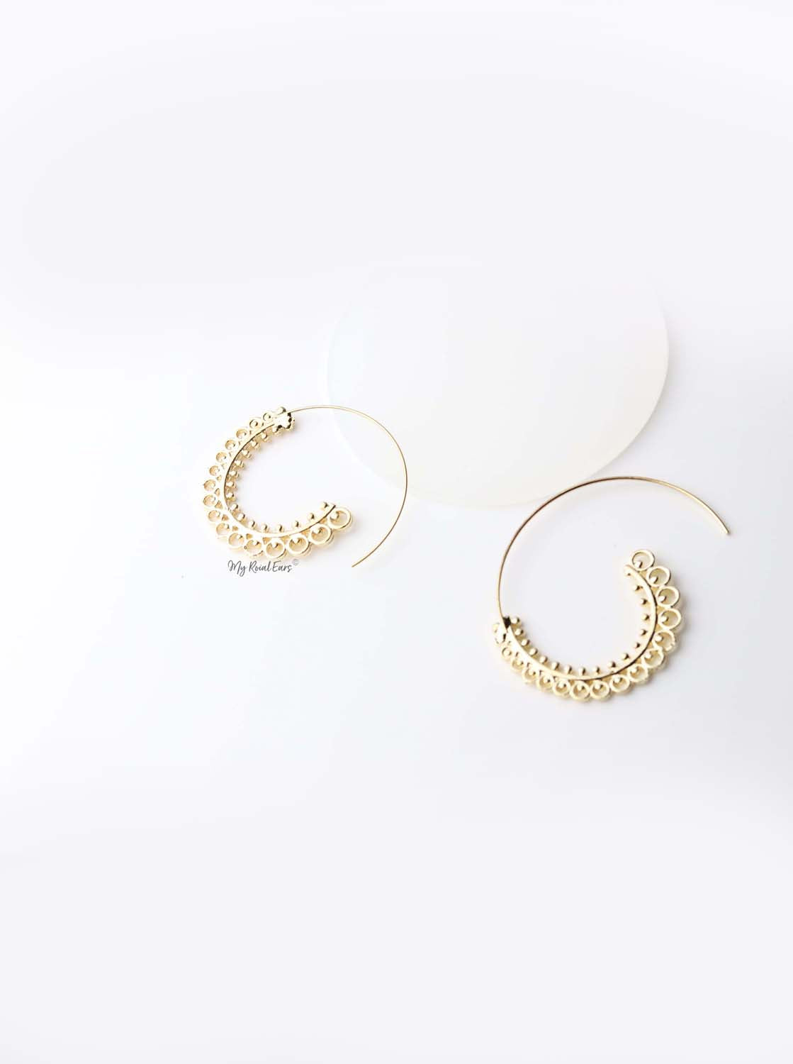 Erato- bohemian whirlpool pattern style hoop earrings - My Roial Ears LTD