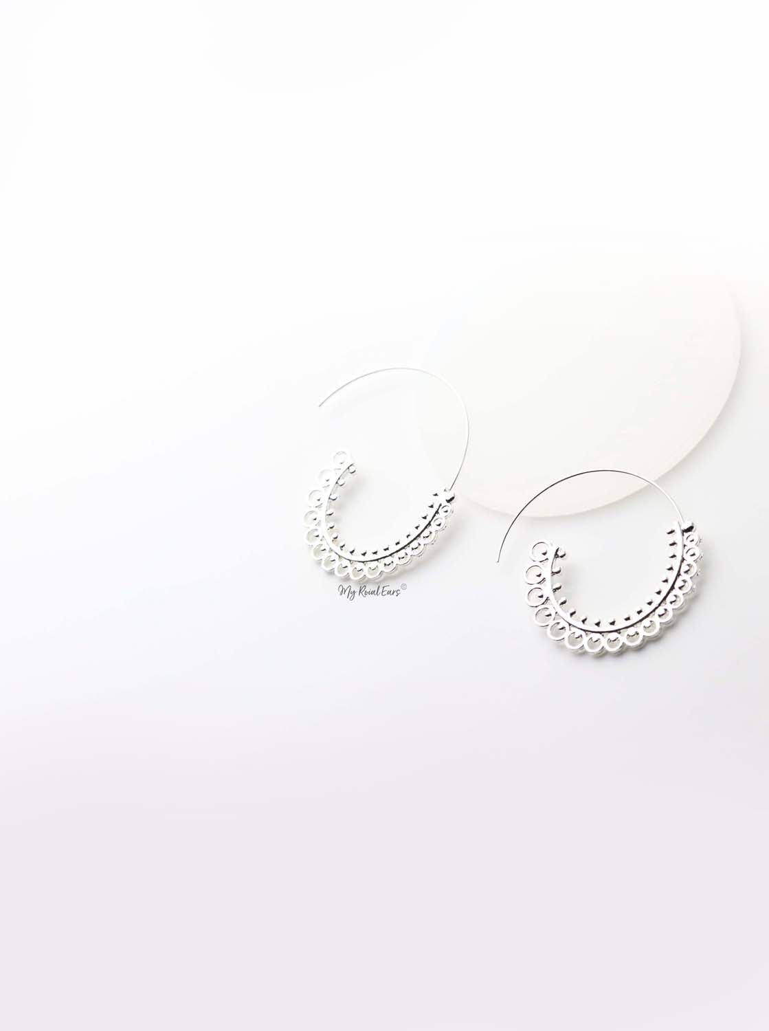 Erato- bohemian whirlpool pattern style hoop earrings - My Roial Ears LTD