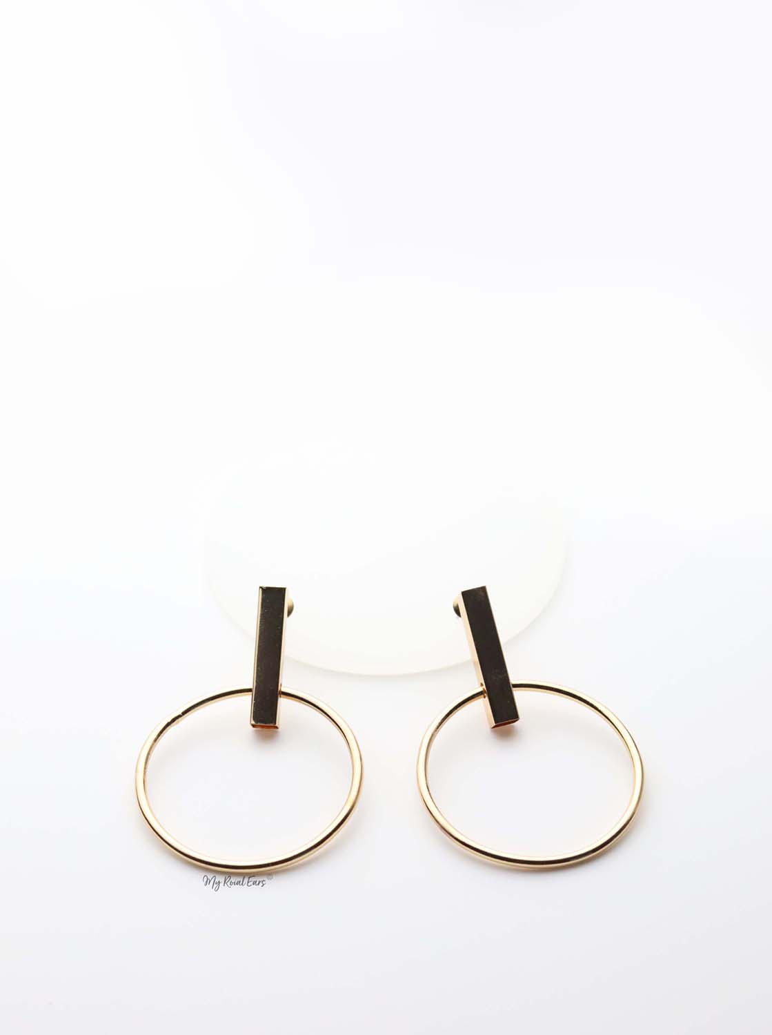 Selene- gold plated big circle hoop earrings - My Roial Ears LTD