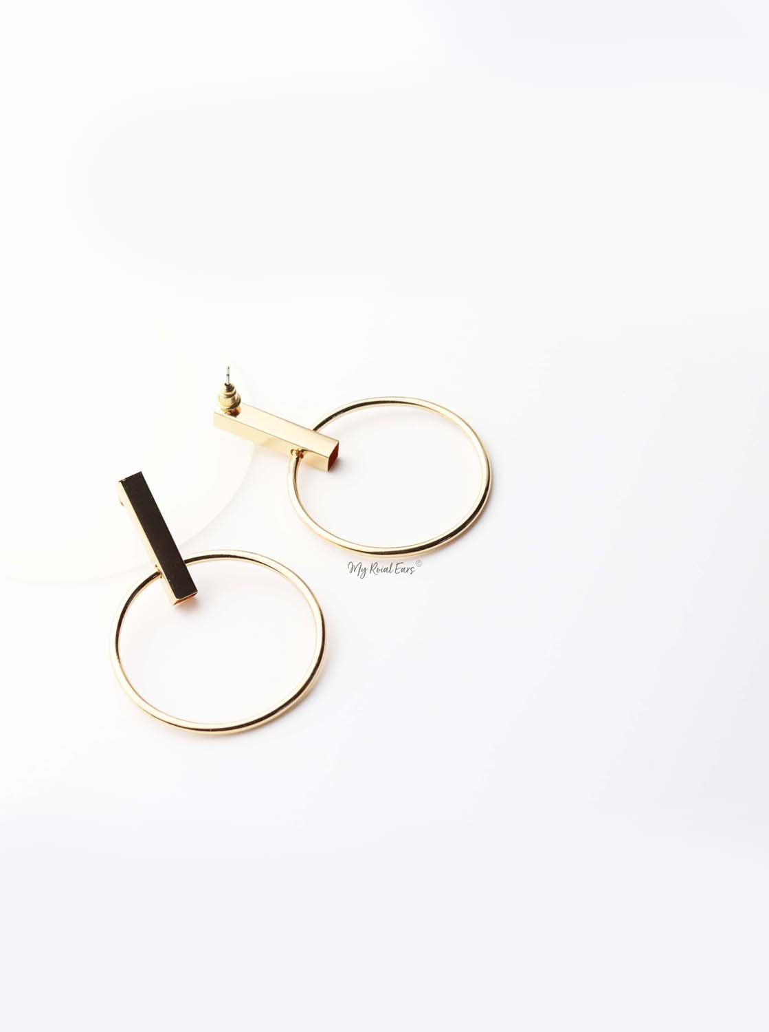 Selene- gold plated big circle hoop earrings - My Roial Ears LTD