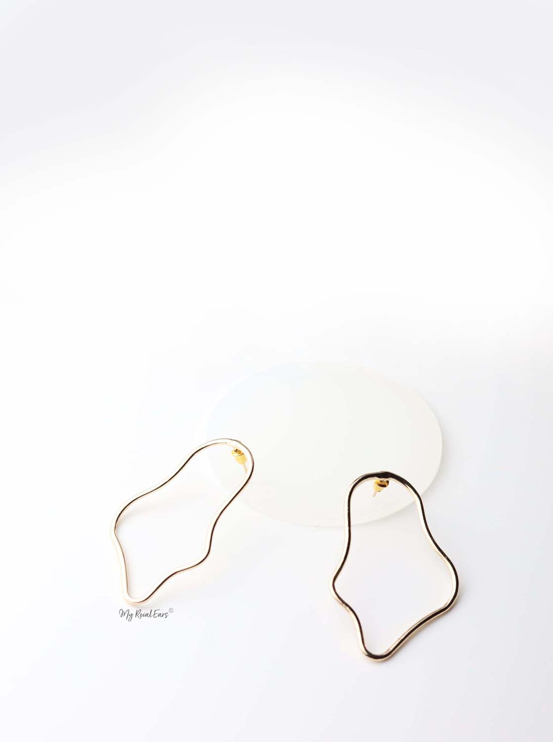 Jocasta- gold plated geometric abstract statement stud earrings - My Roial Ears LTD