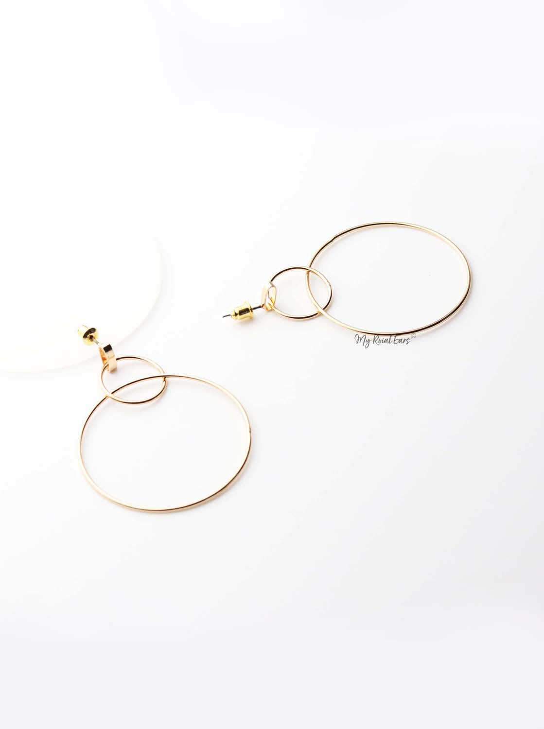 Penelope- gold plated thin hoops earrings - My Roial Ears LTD