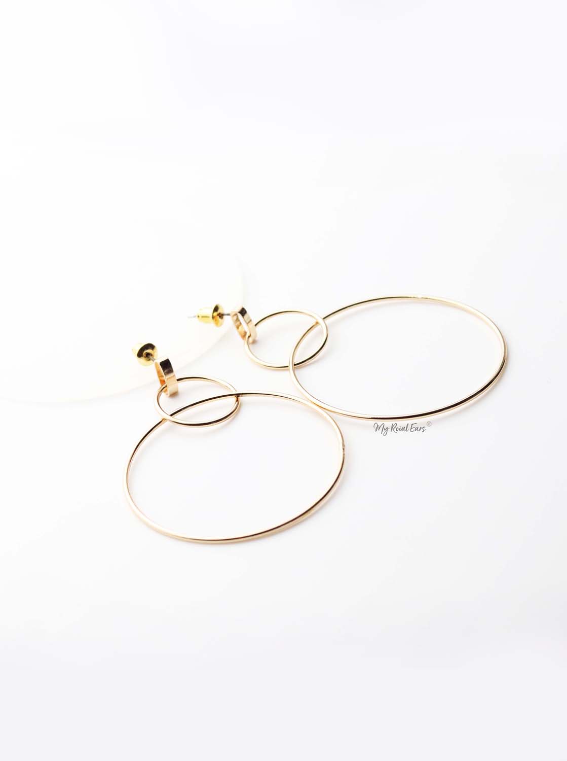 Penelope- gold plated thin hoops earrings - My Roial Ears LTD
