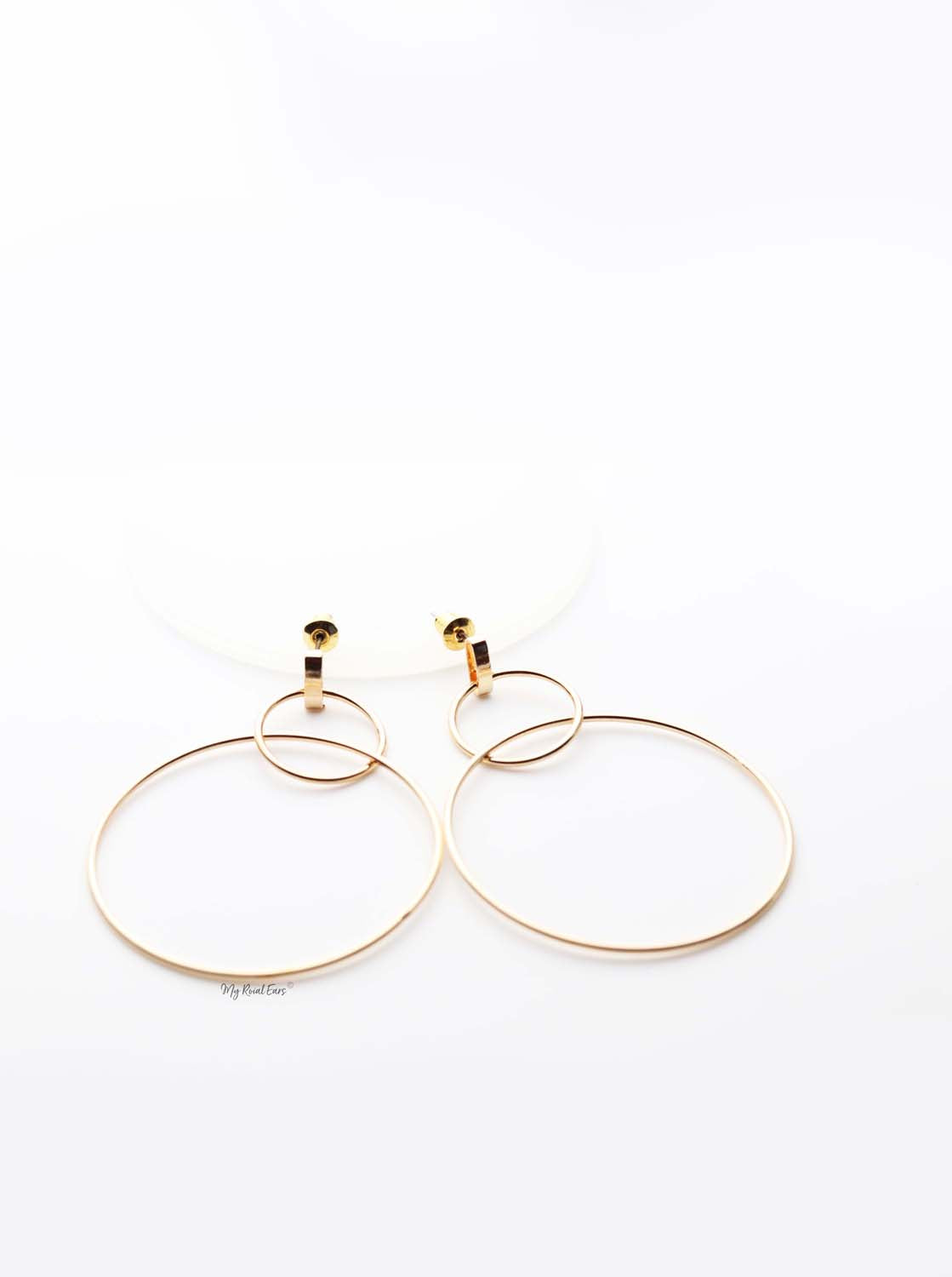 Penelope- gold plated thin hoops earrings - My Roial Ears LTD