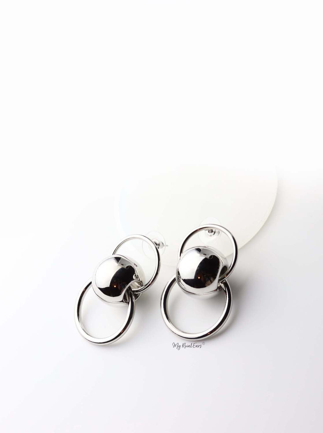 Nyx- gold plated ball hallow metal circle statement stud - My Roial Ears LTD
