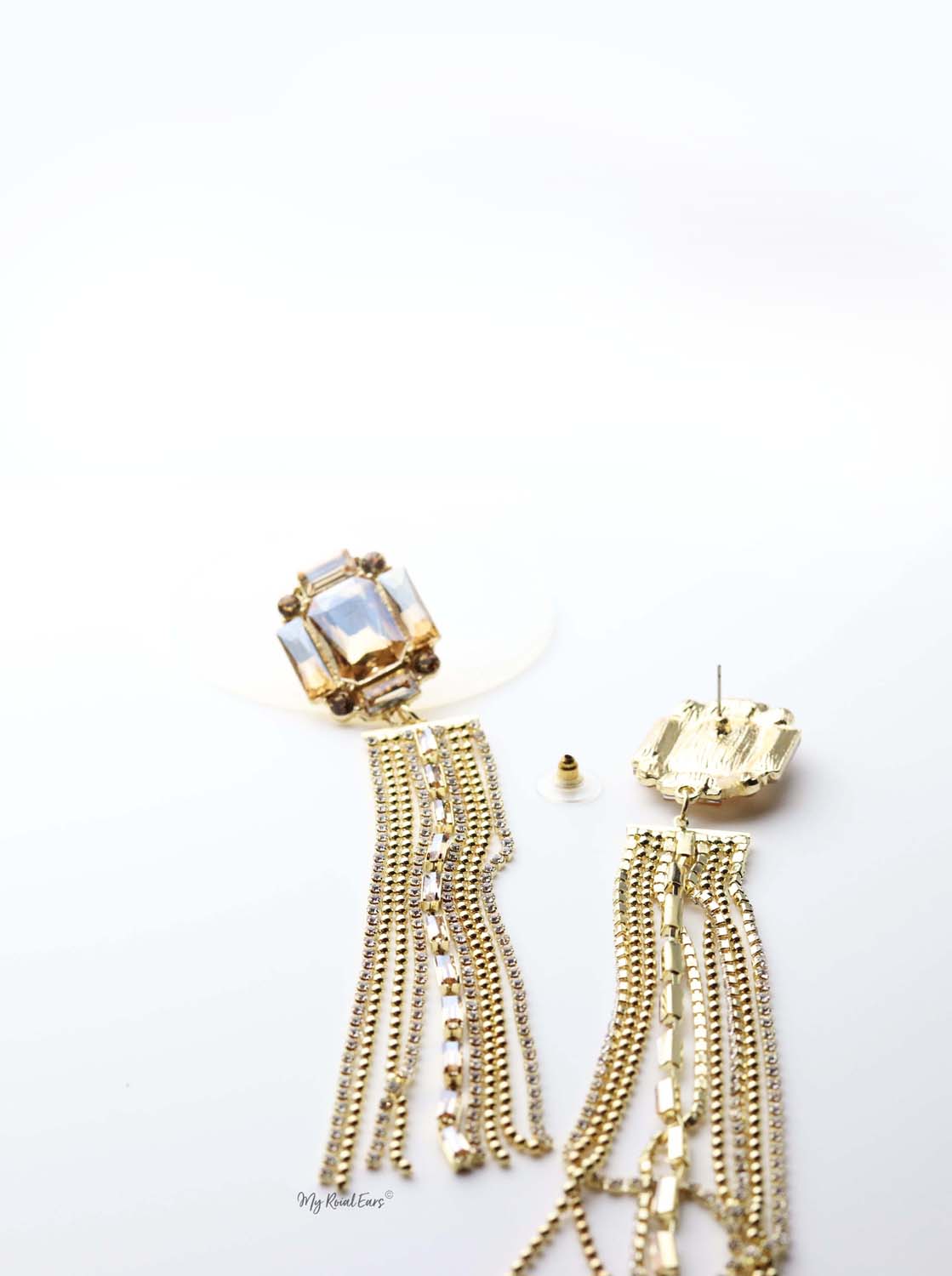 Tisiphone-gold plated extravagant tassel drop earrings - My Roial Ears LTD