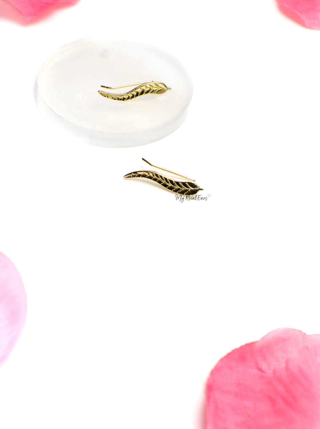 Semele- gold plated leaf ear cuff earrings - Image 3