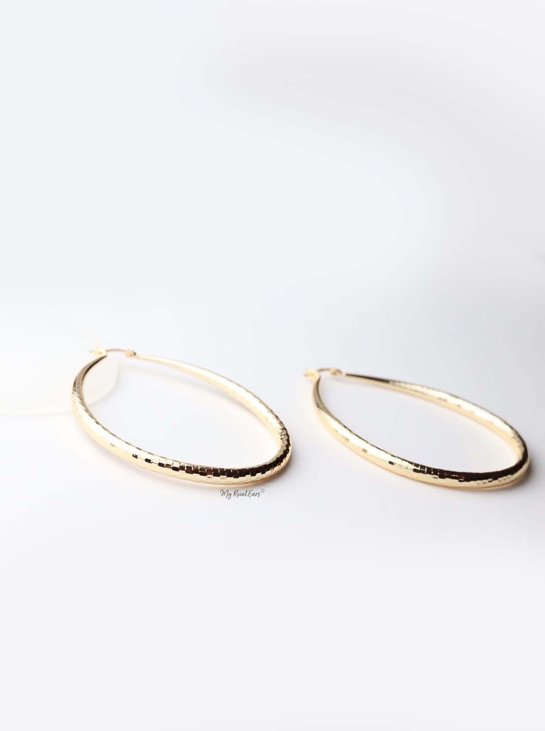 Hebe- gold plated traditional u hoop earrings - My Roial Ears LTD