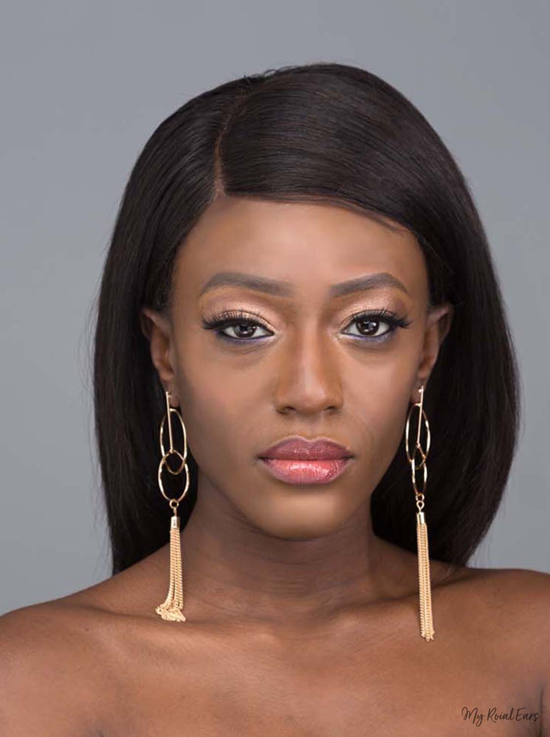 Rhea- gold plated tassel hoop earrings - My Roial Ears LTD