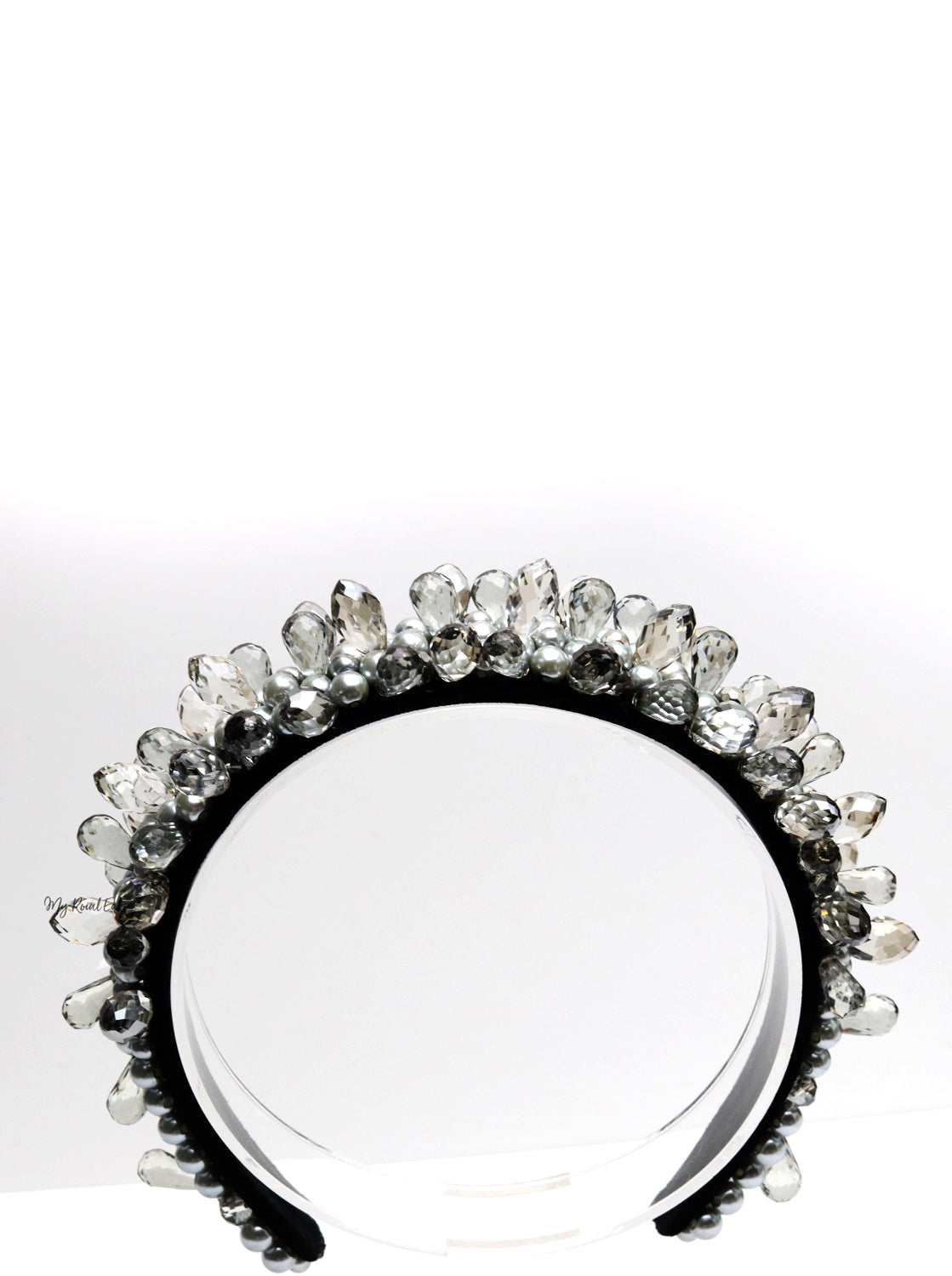 Queen Farica- clear water drop inspired headband