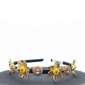 Queen Haralda- gold and yellow daisy headband - My Roial Ears LTD