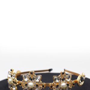 Queen Juno- gold crystal flower headband - My Roial Ears LTD