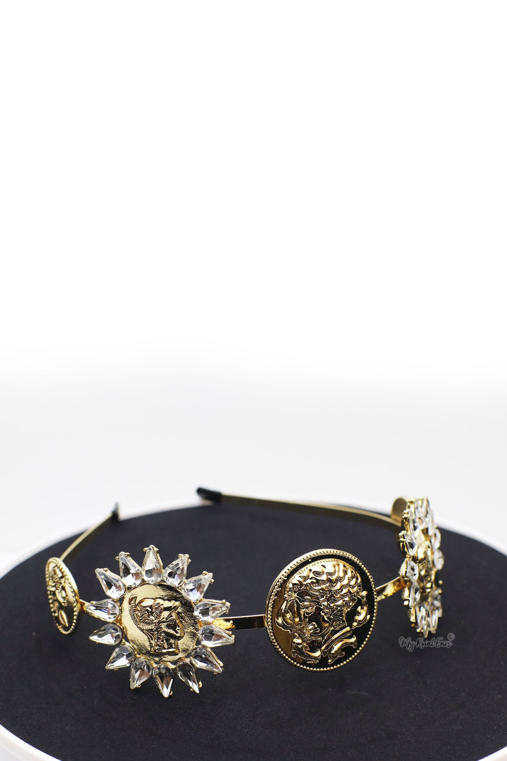 Queen Kaila- retro baroque inspired sunflower gold headband - My Roial Ears LTD