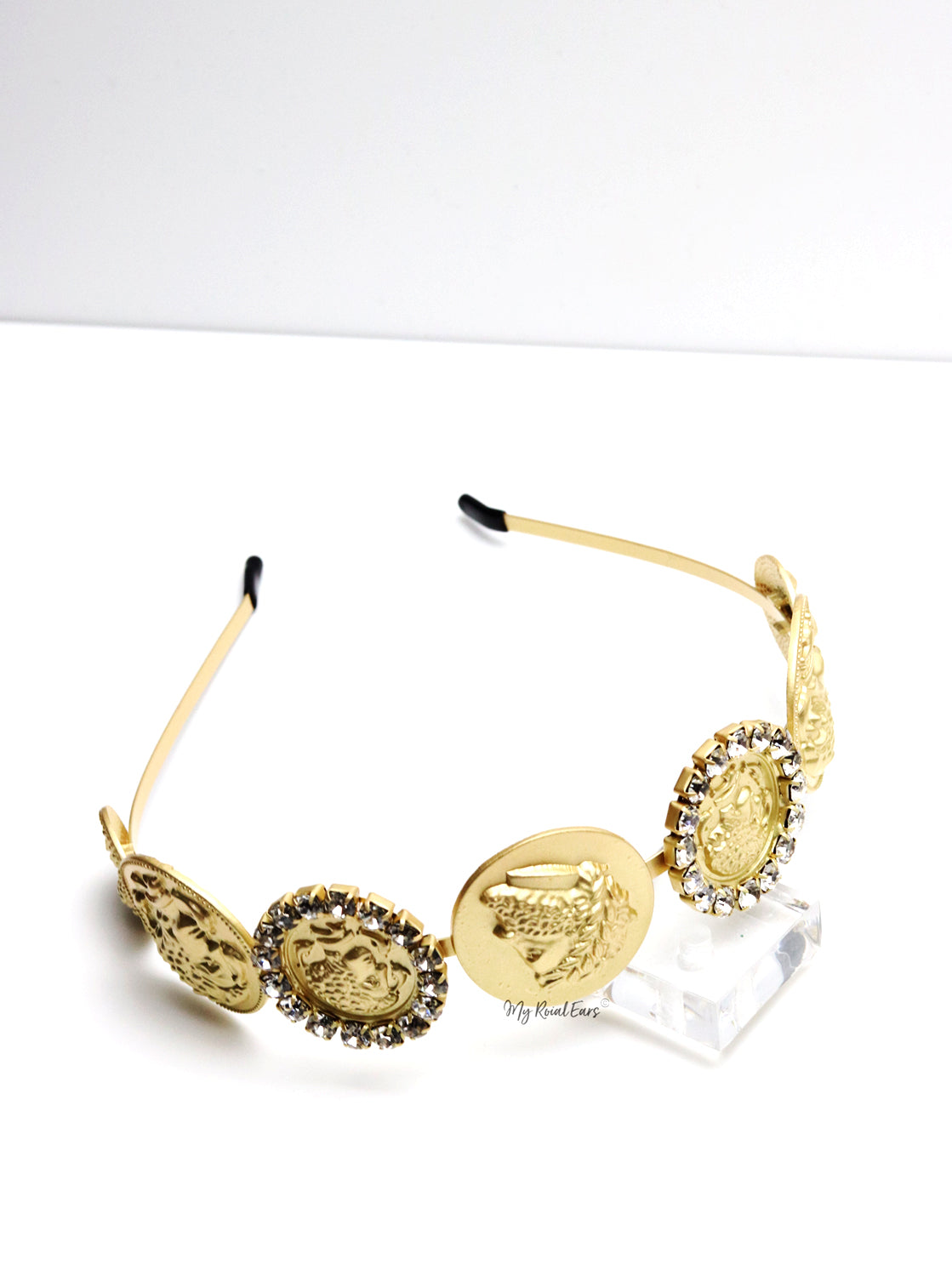 Queen Laura-golden greek headband with crystals