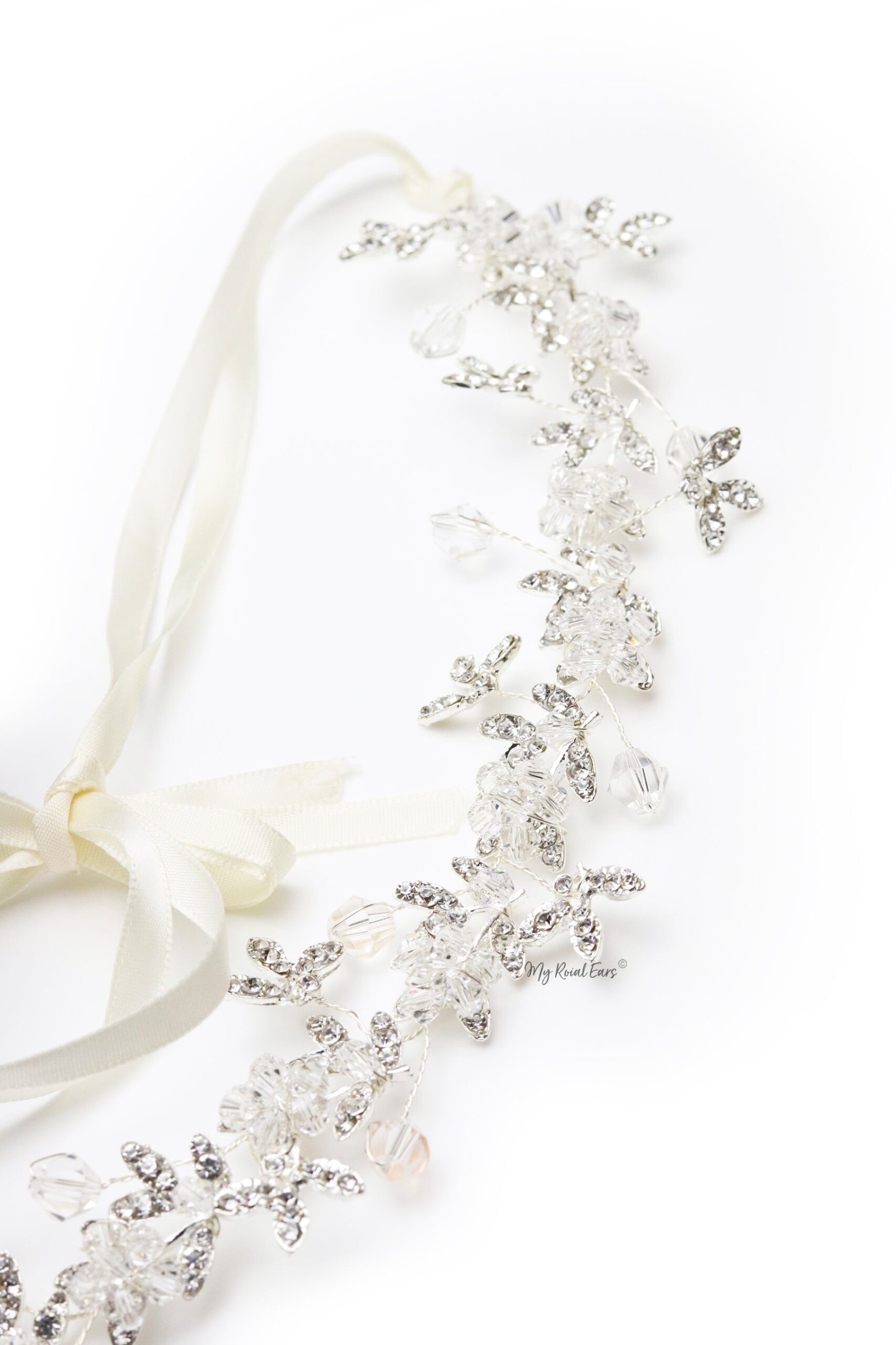 Queen Brigitte- intricate clear silver headband - My Roial Ears LTD