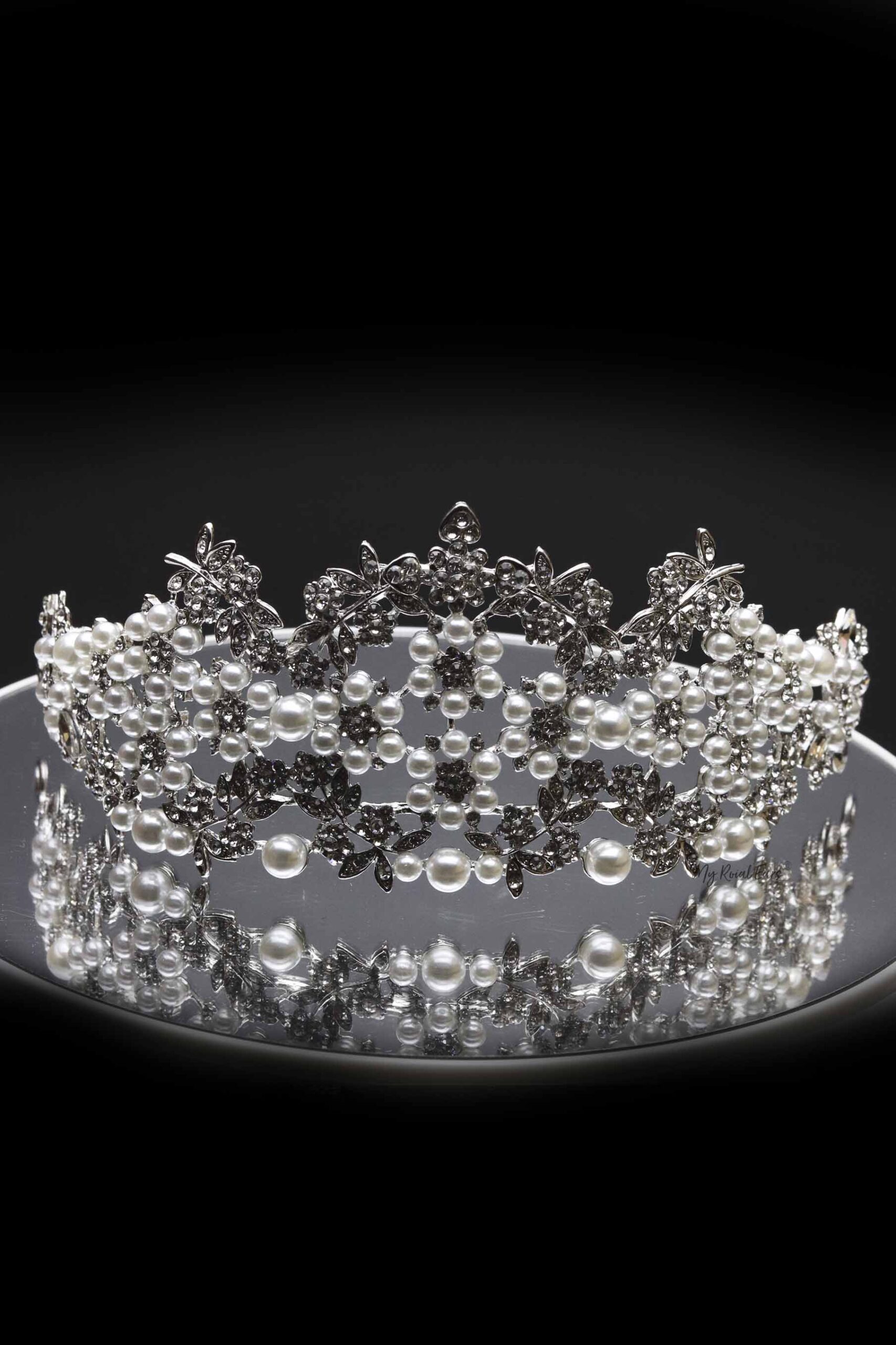 Queen Oprah- crystal and pearl beaded Tiara - My Roial Ears LTD