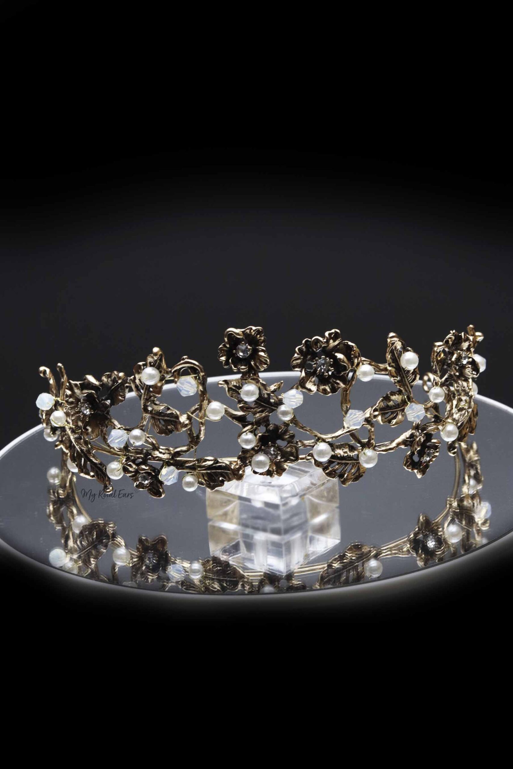 Queen Matha - bronze floral pearl tiara - My Roial Ears LTD