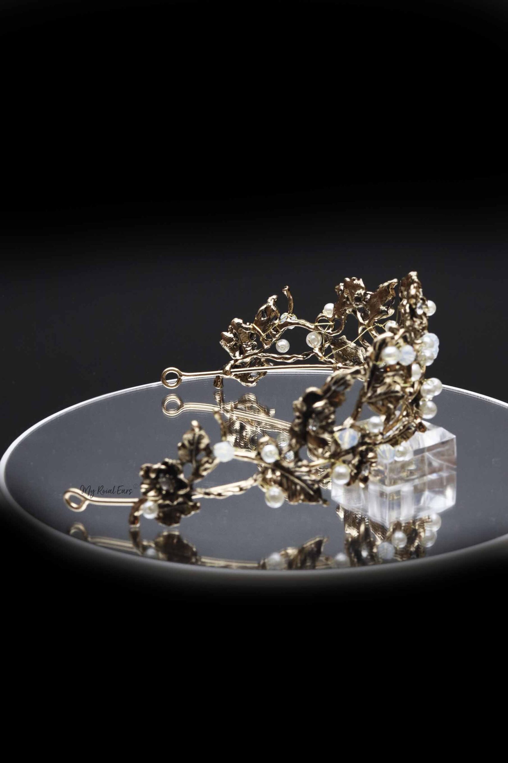 Queen Matha - bronze floral pearl tiara - My Roial Ears LTD