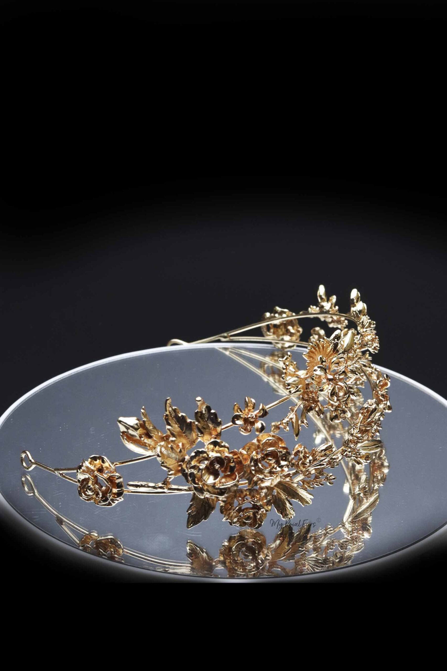 Queen Winfrey- handmade golden floral headband - My Roial Ears LTD