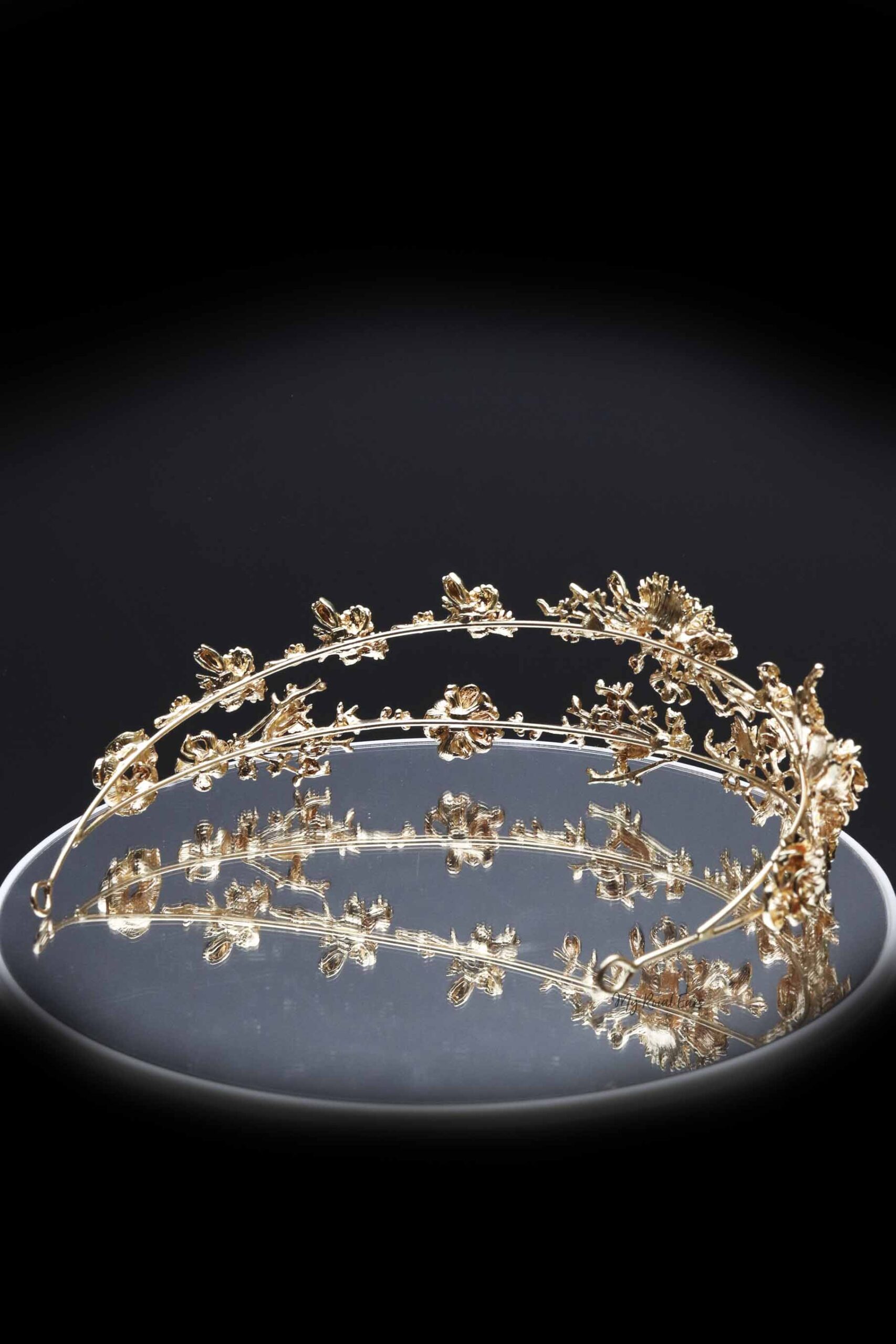 Queen Winfrey- handmade golden floral headband - My Roial Ears LTD
