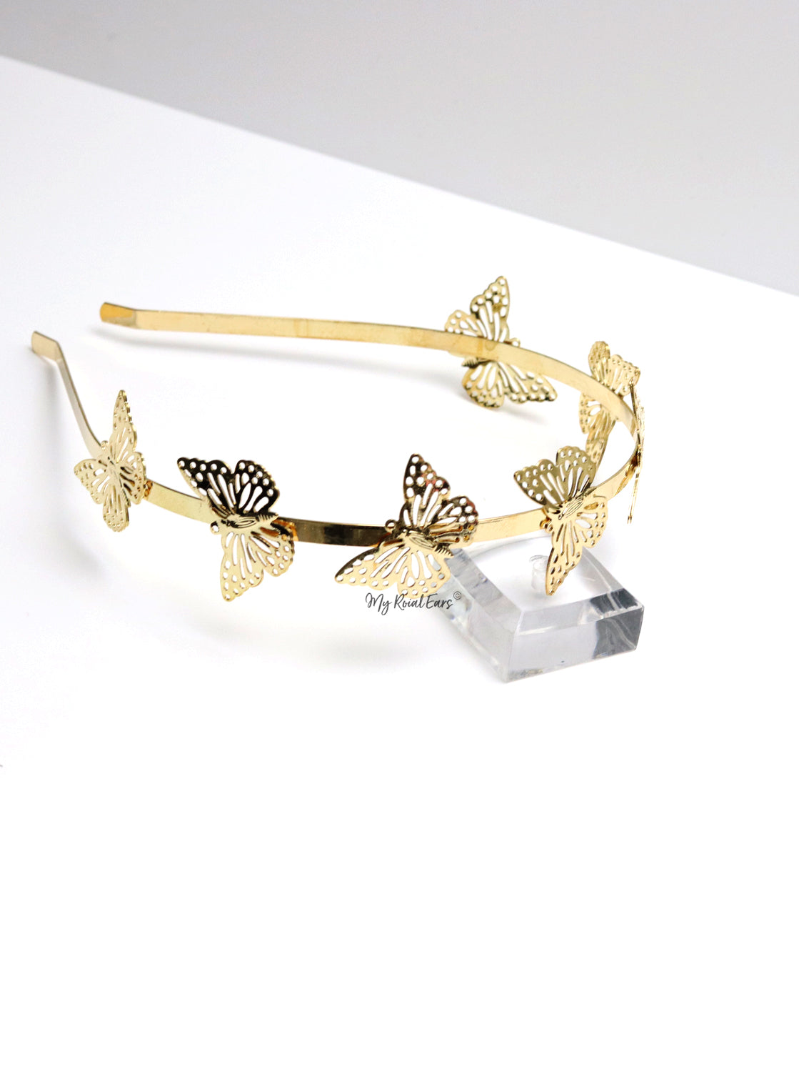 Queen Makeda- gold small butterfly headband - Image 5