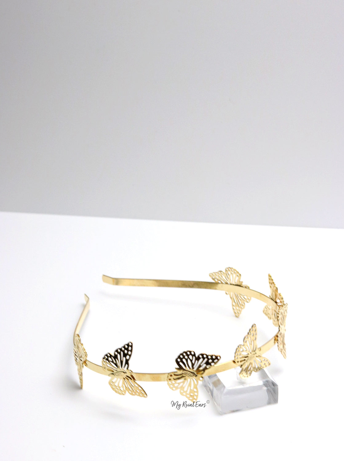 Queen Makeda- gold small butterfly headband - Image 8