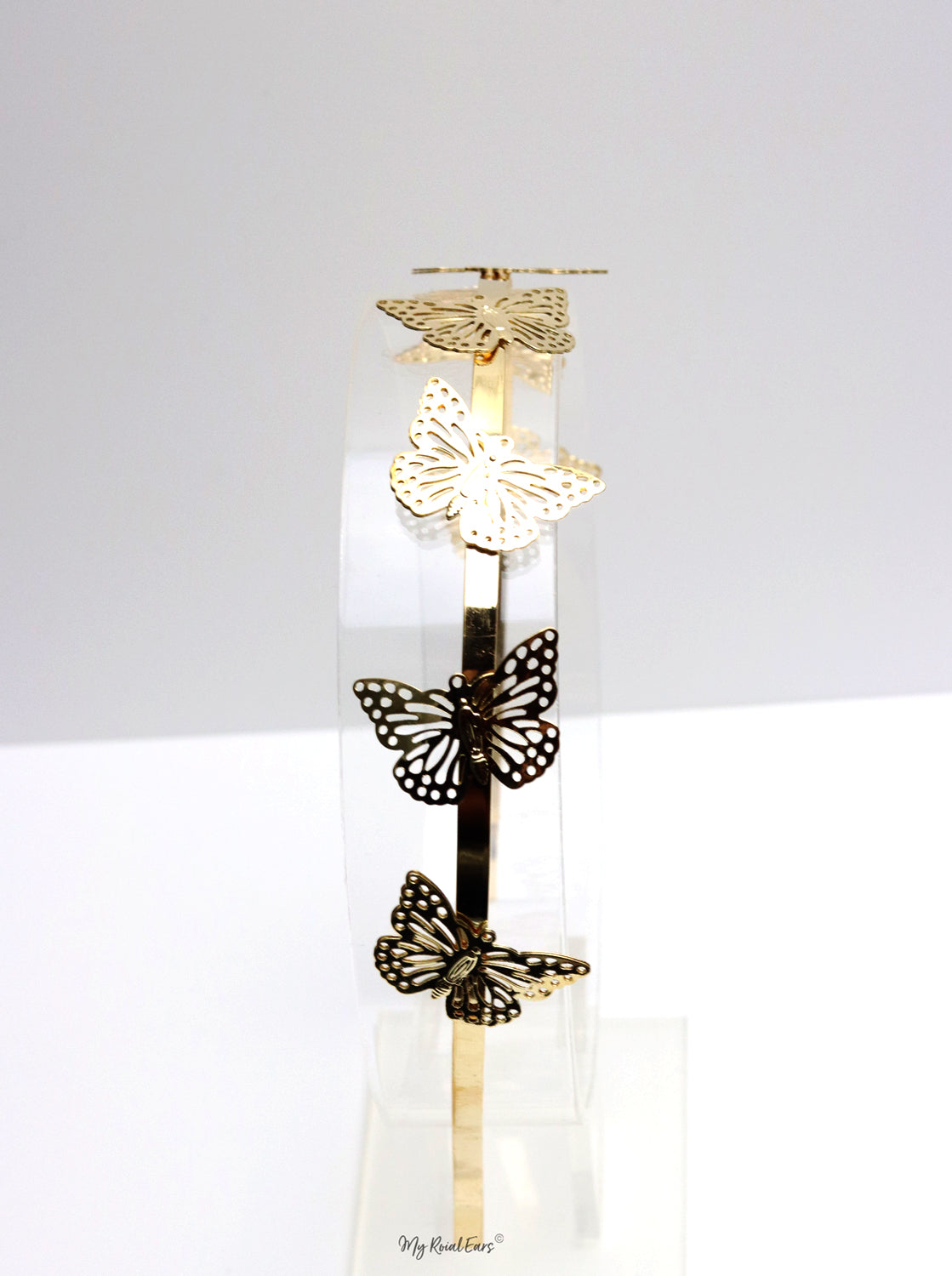 Queen Makeda- gold small butterfly headband - Image 2