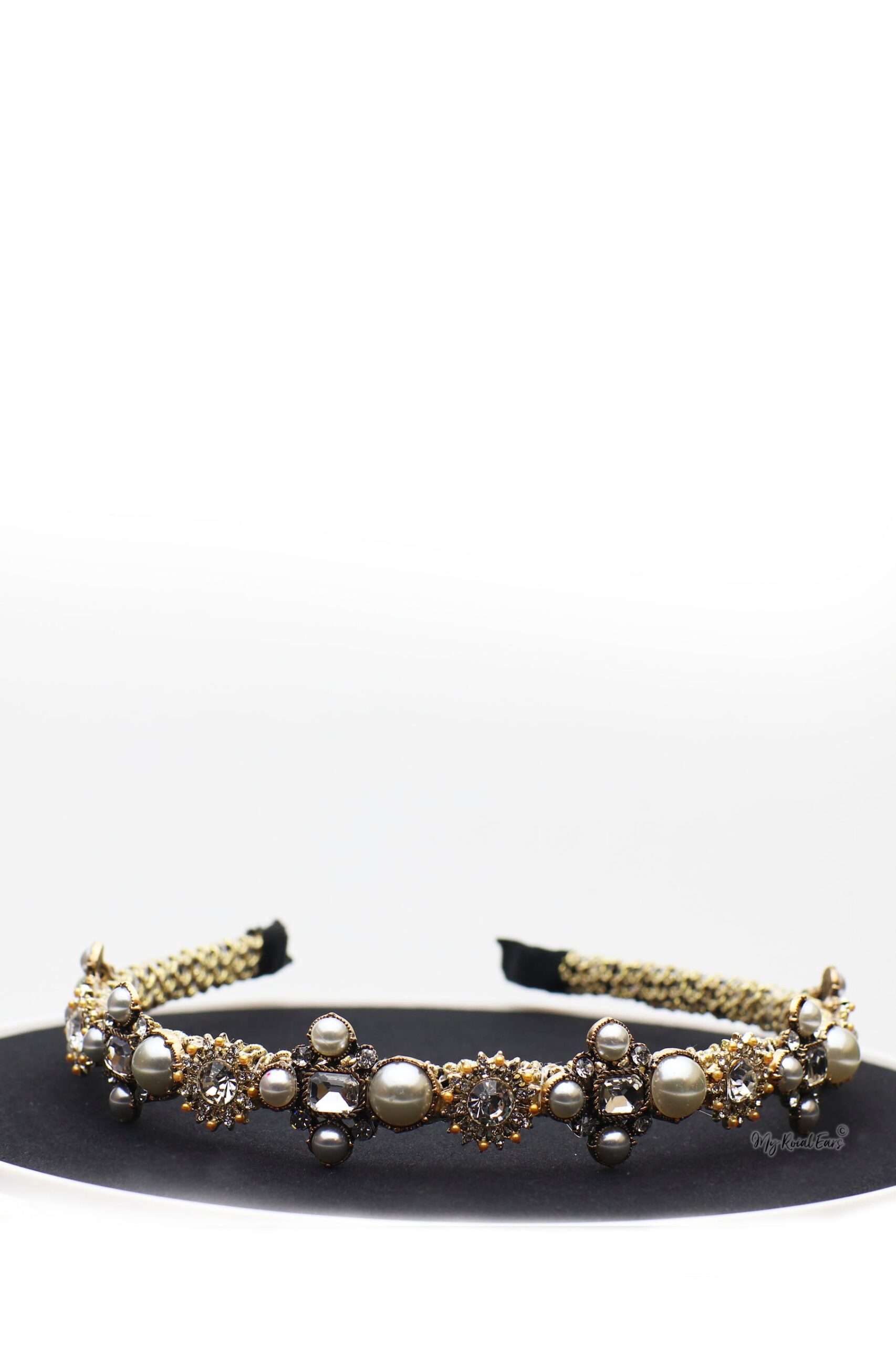 Queen Matilda- crystal baroque pearl headband - My Roial Ears LTD