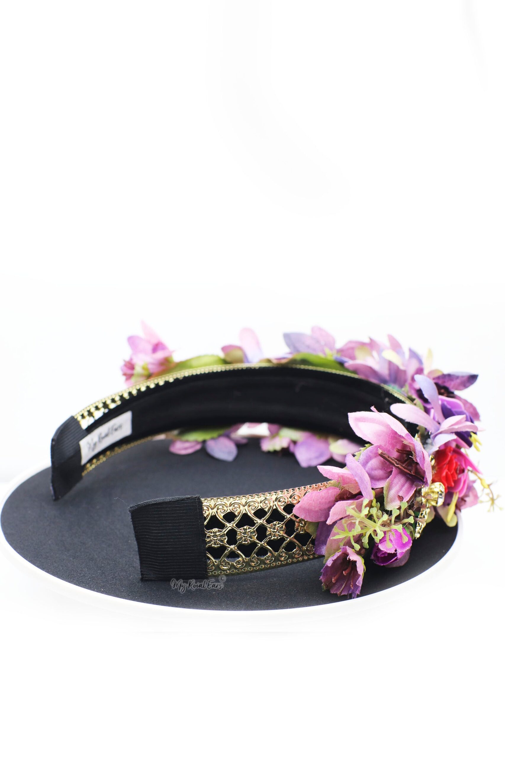 Queen Linda- purple flower head crown - My Roial Ears LTD