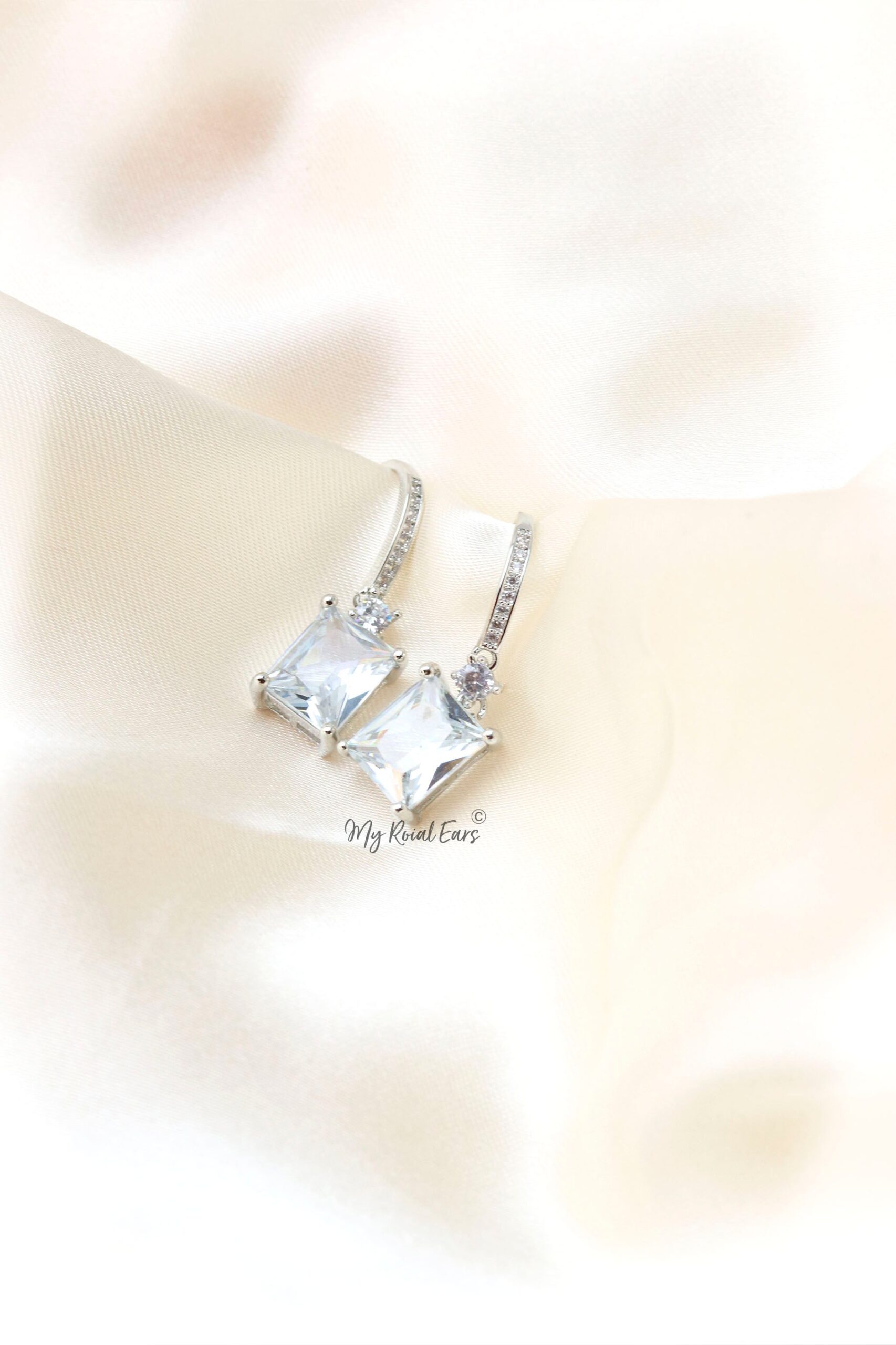 Q.Amirah-a cubic zirconia drop sterling sliver earrings - Image 5