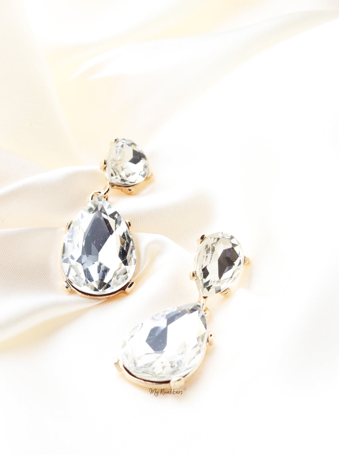 Q.Charlene Silver-gold and silver bridal drop earrings - Image 2