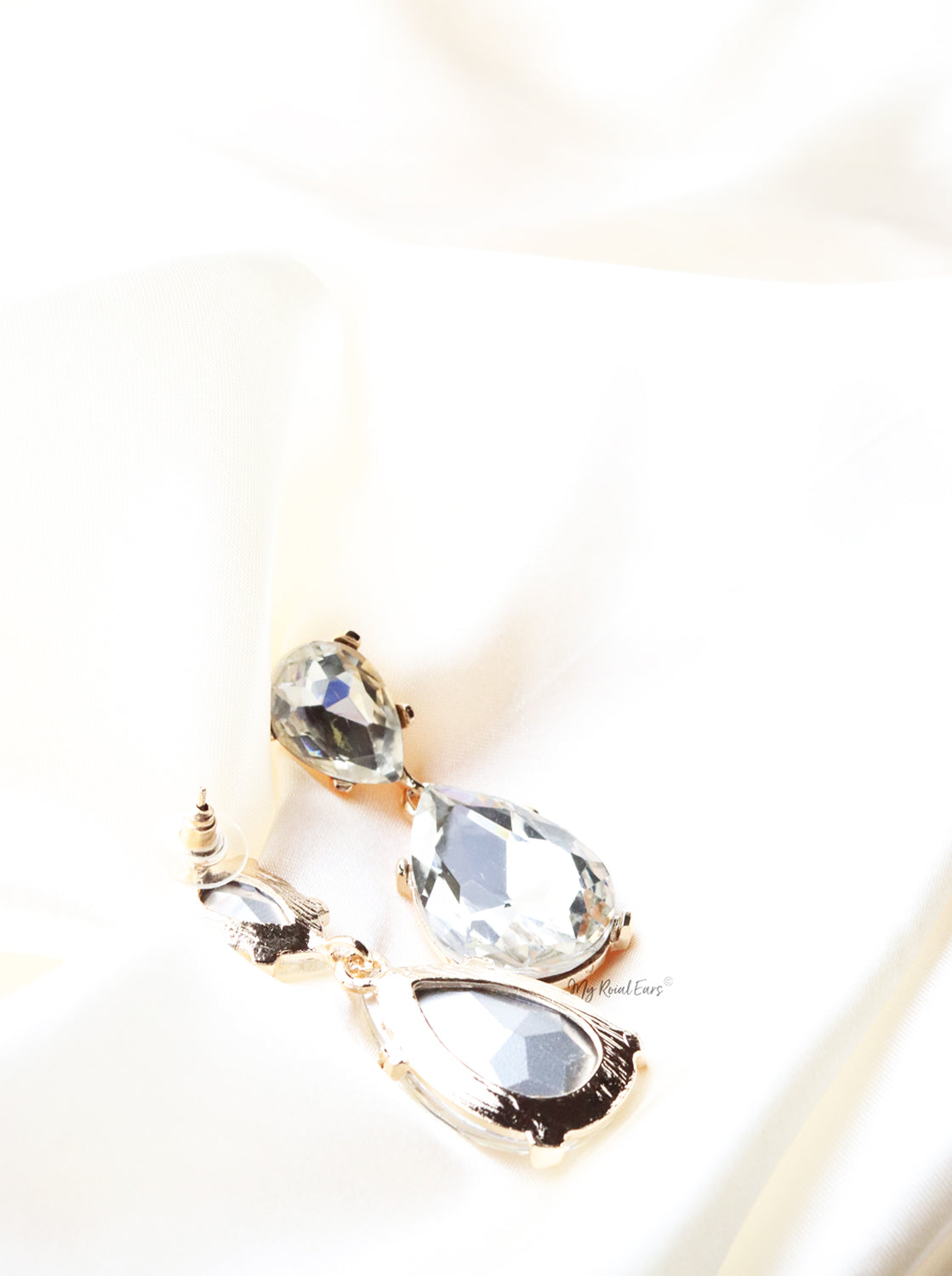 Q.Charlene Silver-gold and silver bridal drop earrings - Image 4