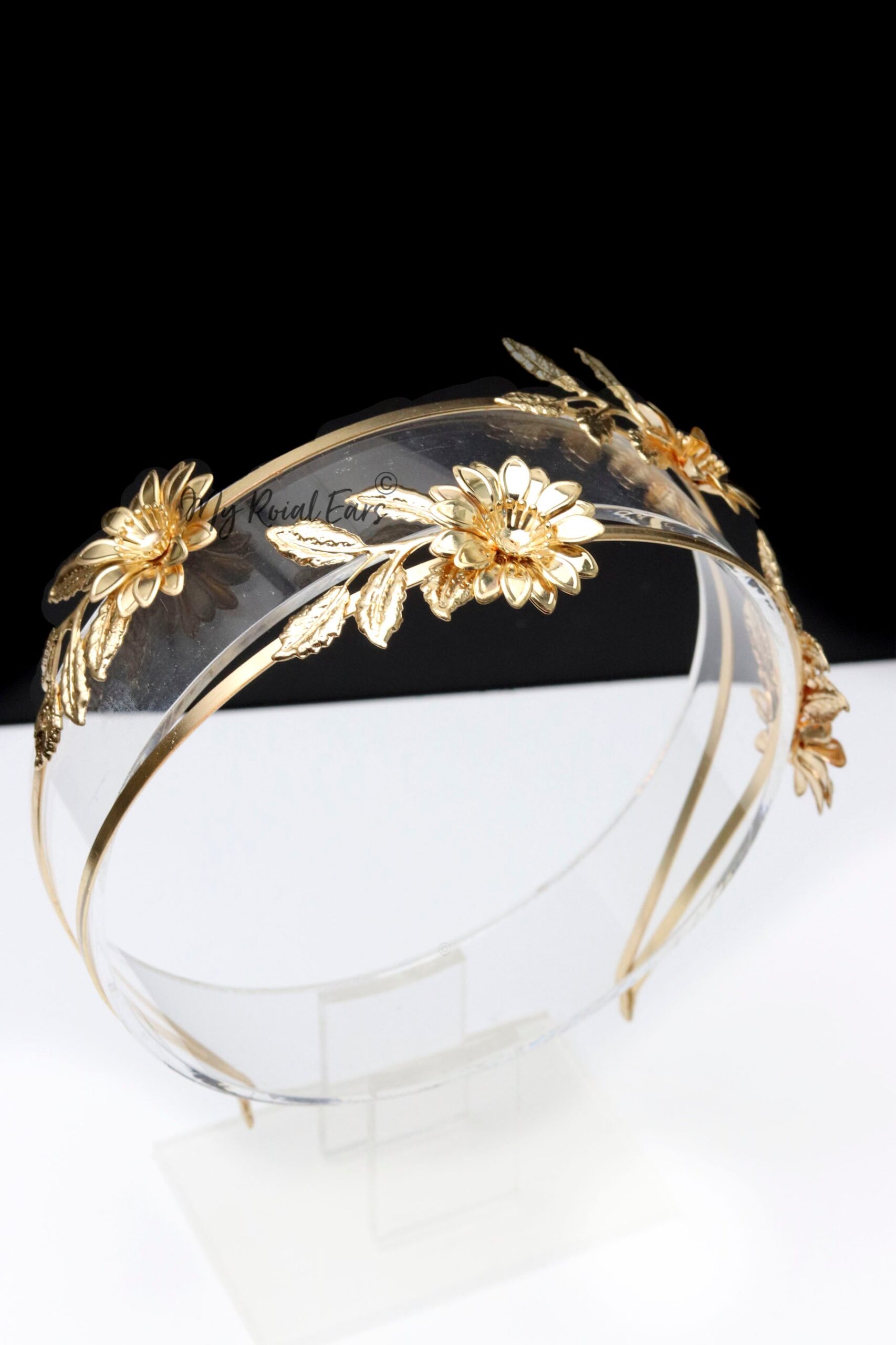 Queen Titania-gold floral headband - Image 6