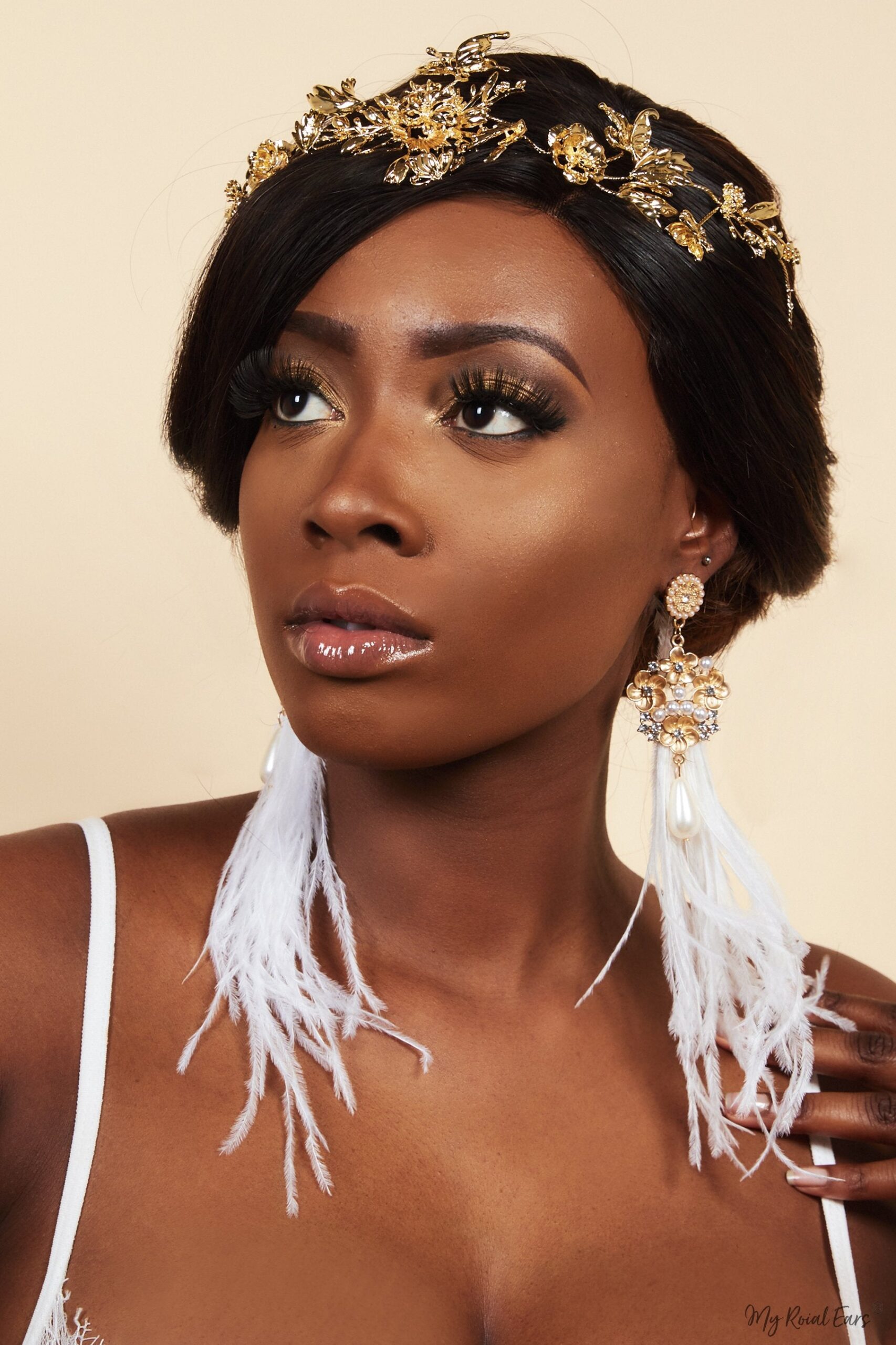 Queen Sojourner-vintage inspired gold headpiece - My Roial Ears LTD