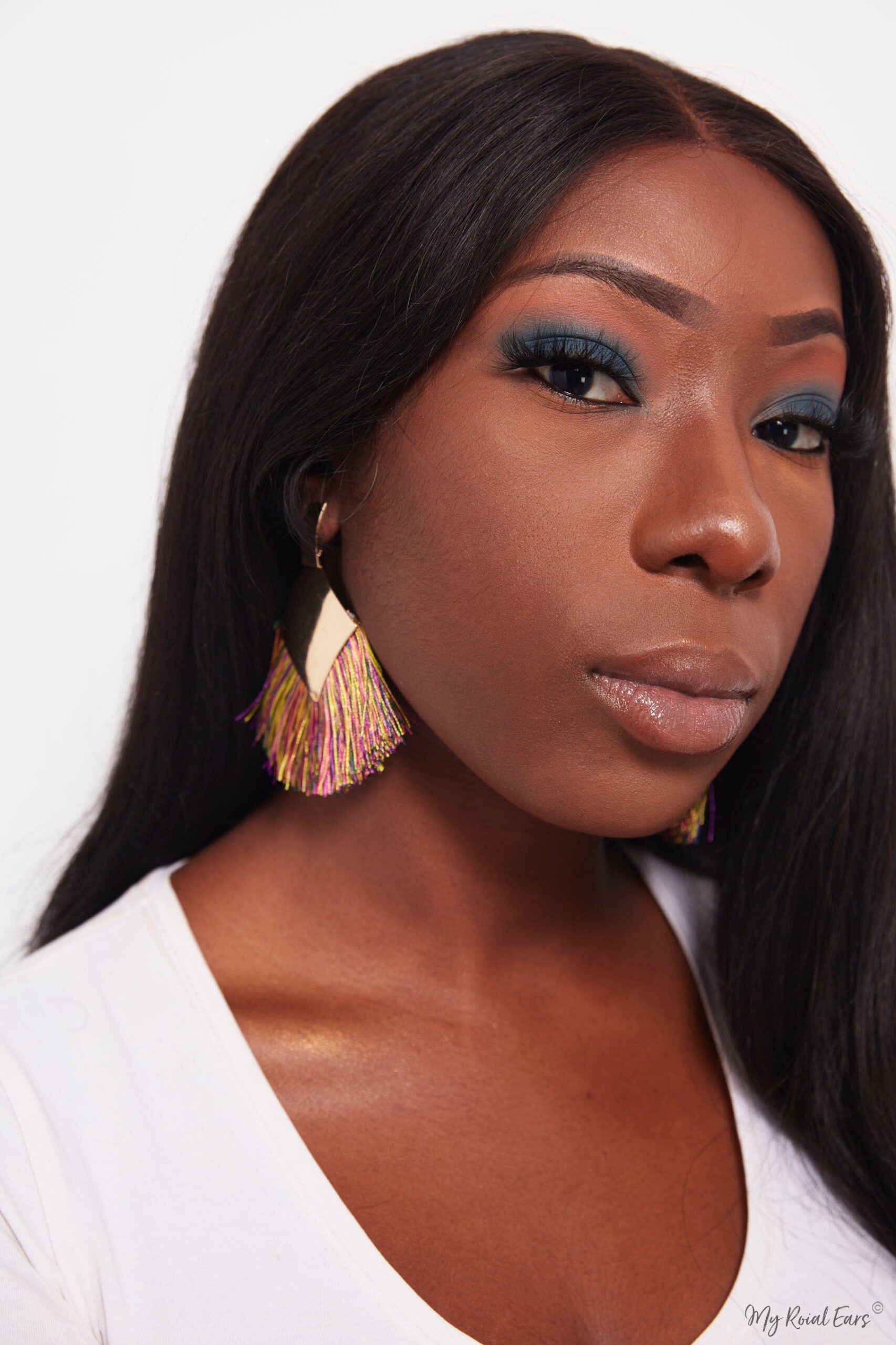 Chrysanthemum- gold multi colour tassel earrings - My Roial Ears LTD