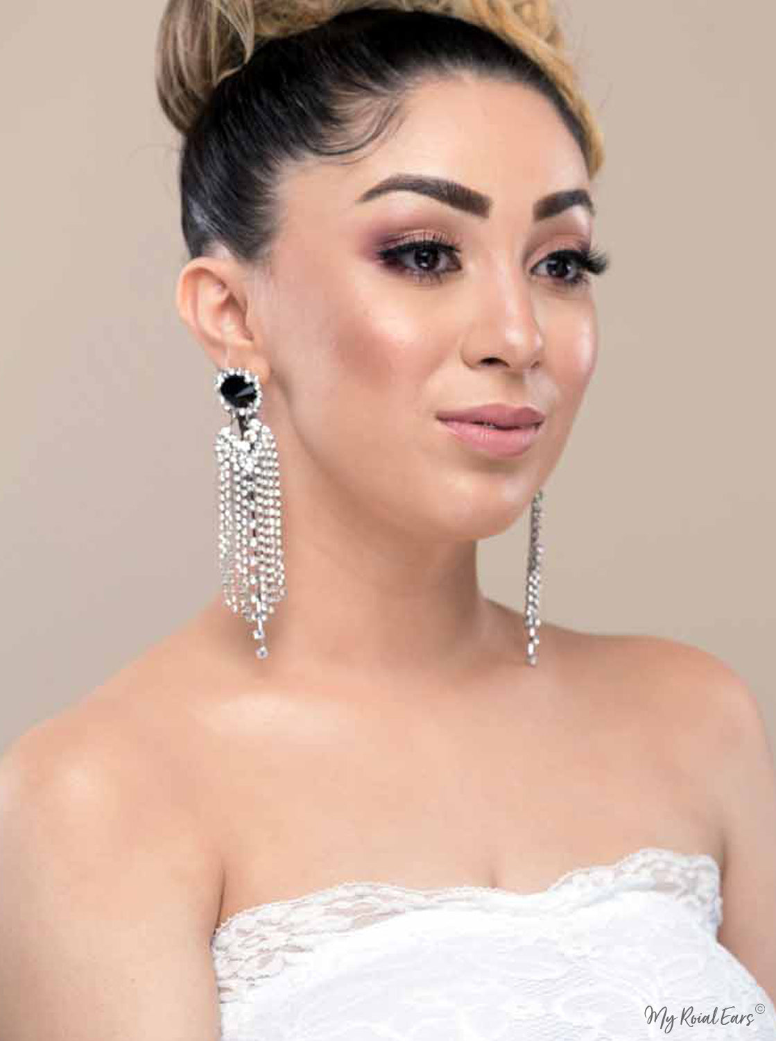 Q BEATRICE- glamorous editorial tassel bridal earrings - My Roial Ears LTD