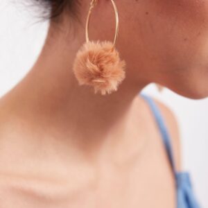Violets-  Fun Fur Hoop Earrings - My Roial Ears LTD