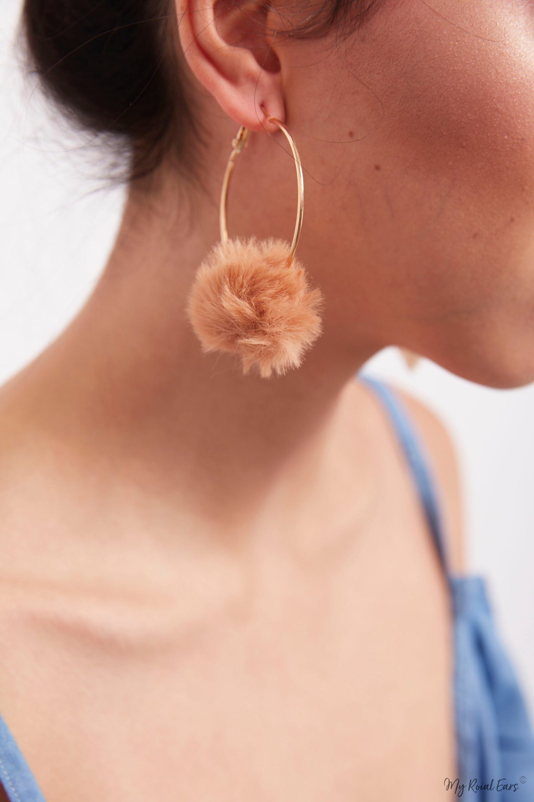 Violets- Fun Fur Hoop Earrings - My Roial Ears LTD