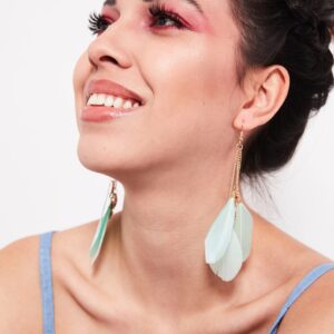 Passion D- Feather Drop Statement Earrings - My Roial Ears LTD