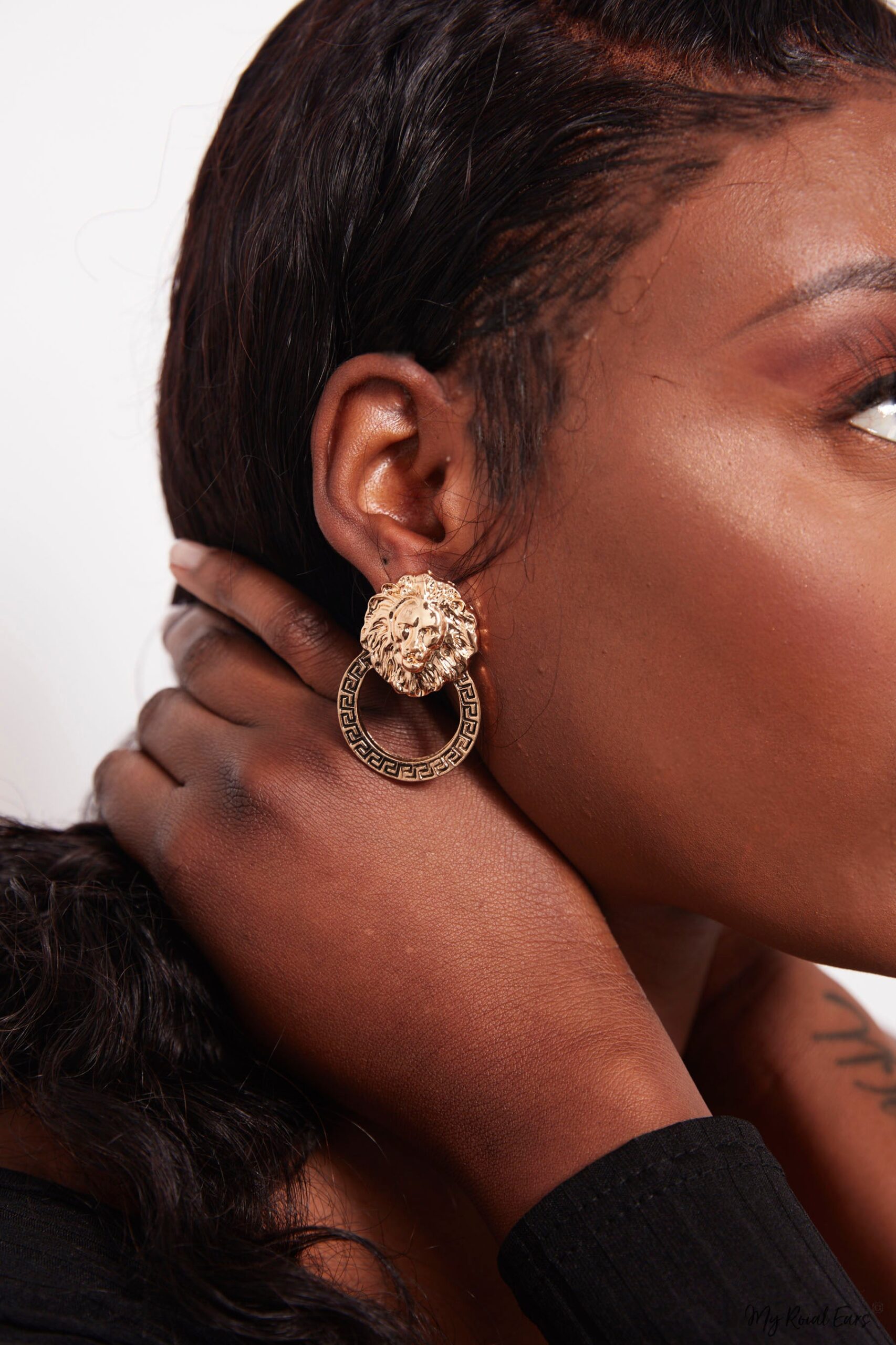 Apollo- lion shape statement stud - My Roial Ears LTD