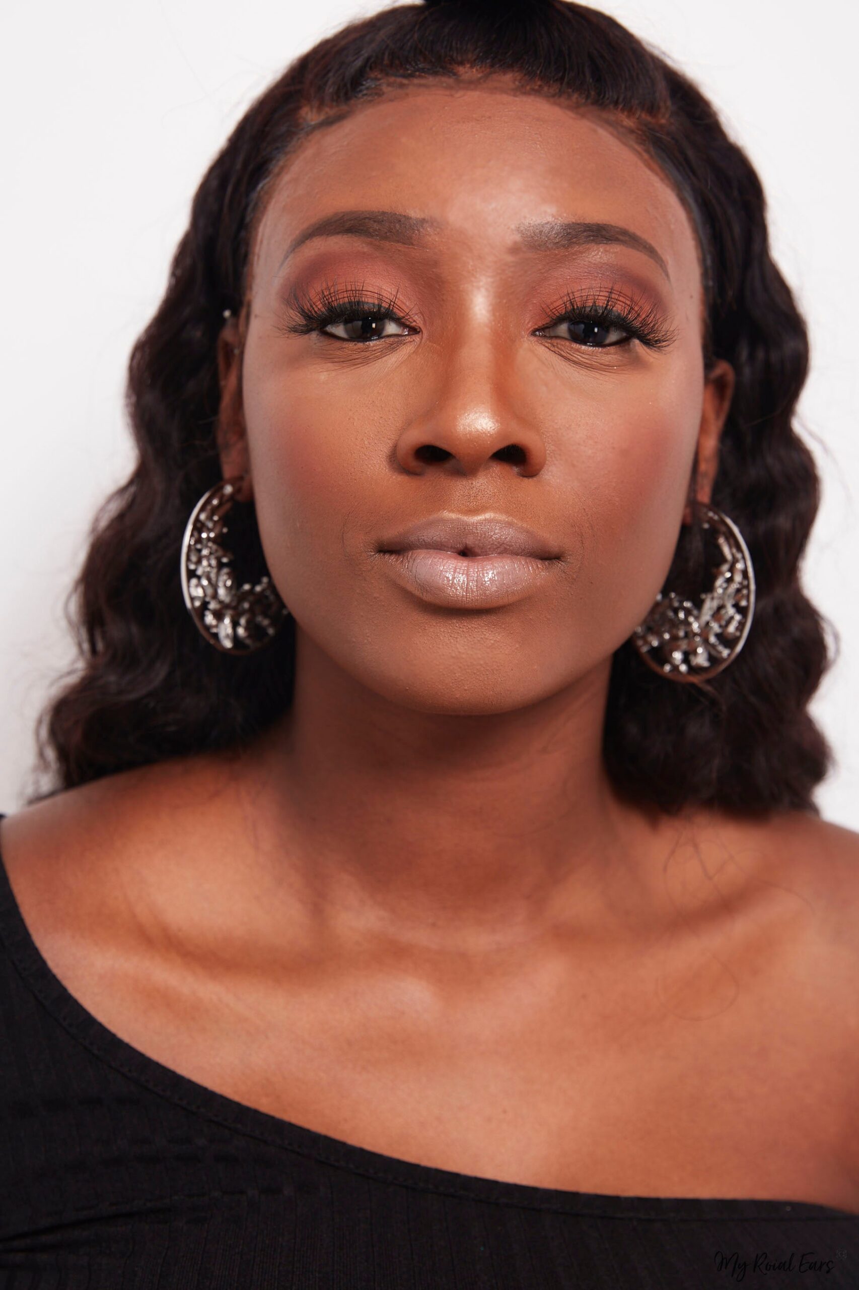 Paris H- crystal floral embellished hoop earrings - Image 3