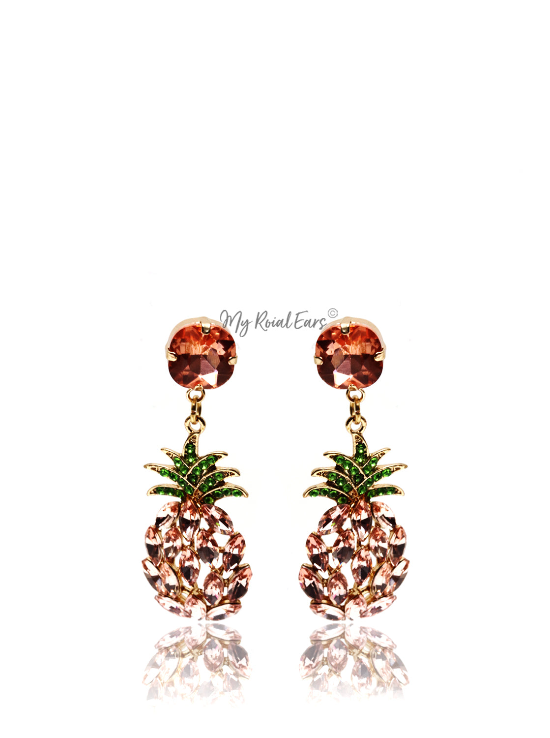Vitella H- pineapple drop embellished earrings