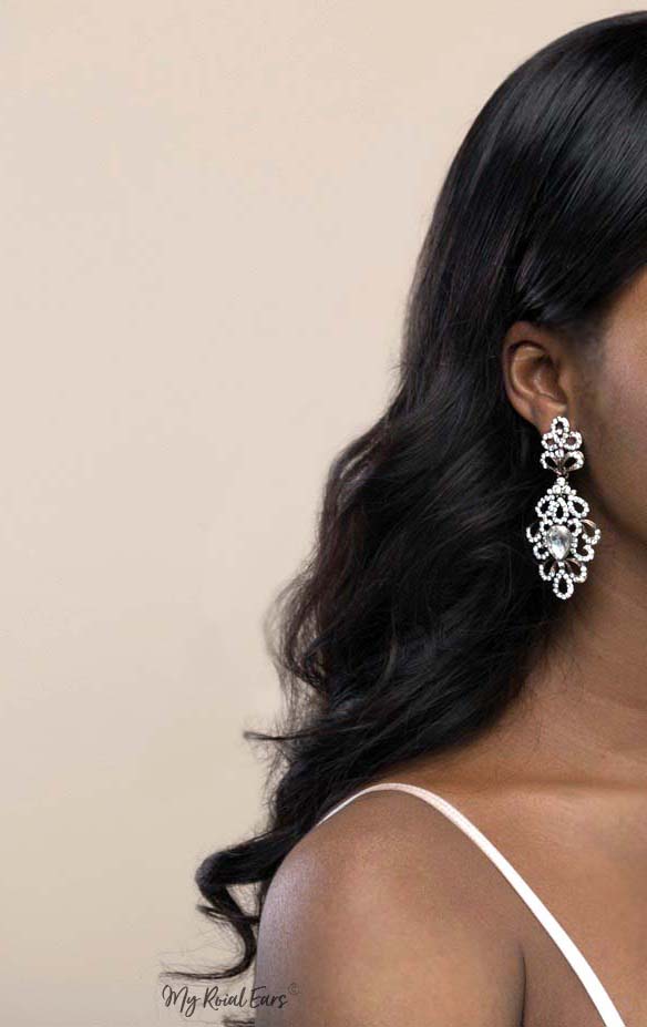 Q.Anastasia-royal luxury chandelier statement bridal earrings - My Roial Ears LTD
