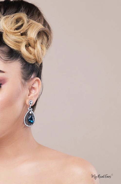 Q.CHARLOTTE- luxury vintage chandelier drop bridal earrings - My Roial Ears LTD