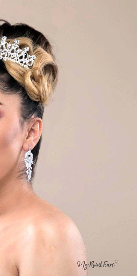 Q.Allison Green-exquisite and plated gold lavish bridal earrings - My Roial Ears LTD