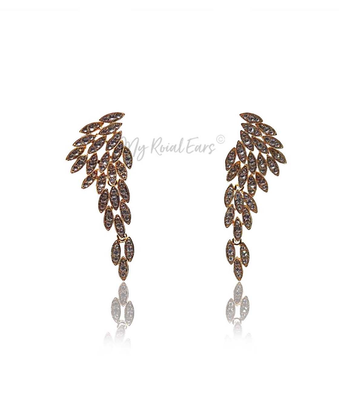 Q.Rosemary-luxury remarkable drop statement bridal earrings - My Roial Ears LTD