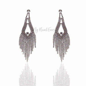 Q Rosalie Dazzled-classy rhinestone dazzled drop bridal earrings - My Roial Ears LTD