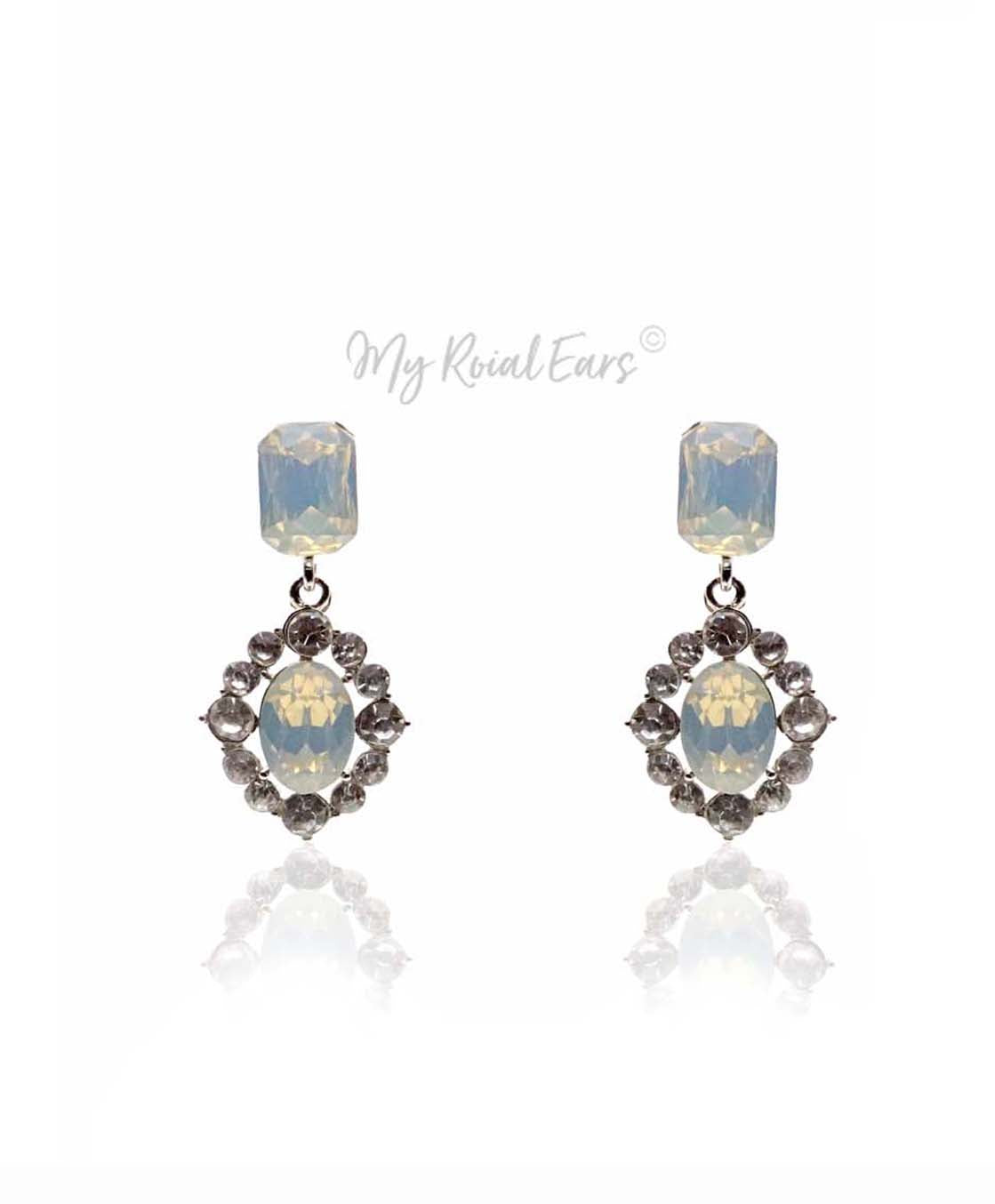 Q.Mia-noble and effortless bridal drop stud earrings - My Roial Ears LTD
